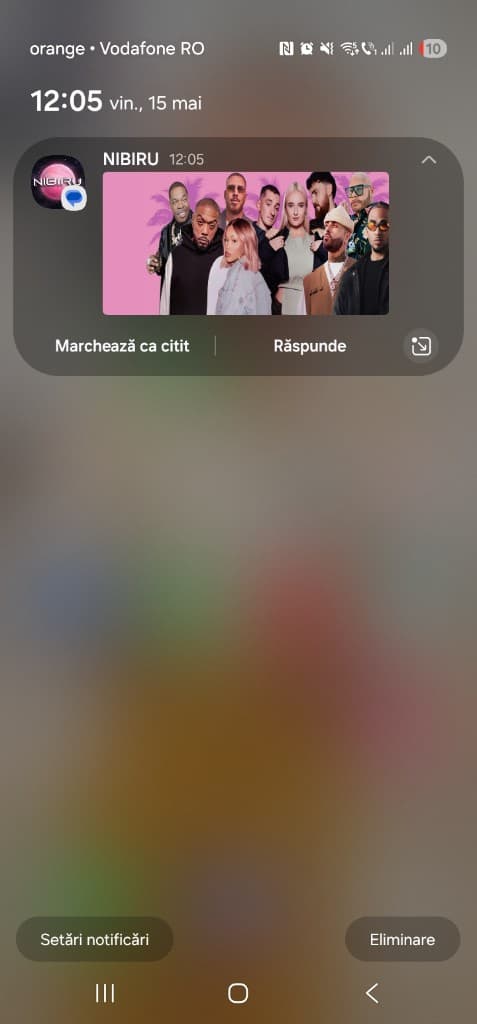 Notificare push RCS — campanie NIBIRU